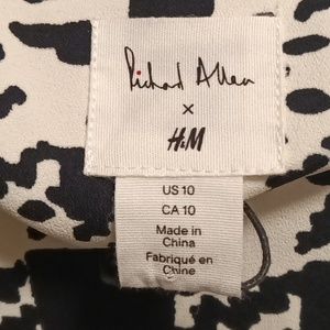 FINAL PRICE NWT Richard Allen b/w houndstooth l/s dress w gold buttons Size 10